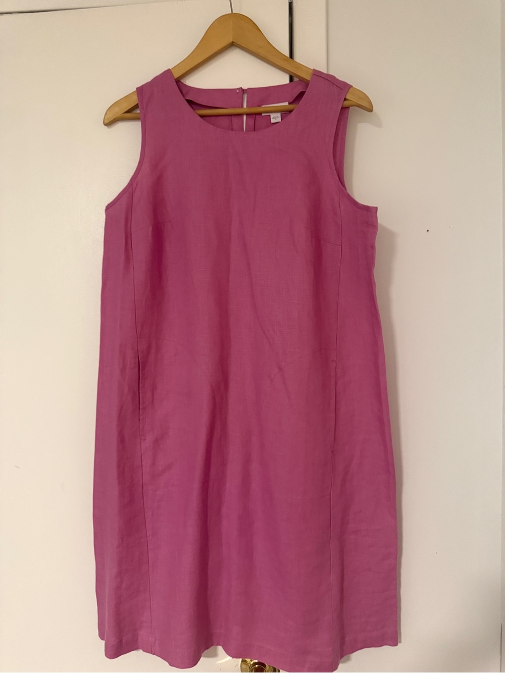 J. Jill Sleeveless linen Raspberry-Pink Shift Dress